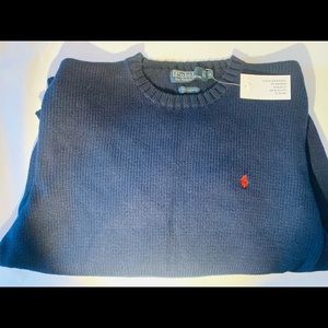 ♥️Polo By Ralph Lauren NEW NWT Men’s Blue 100% Cotton Sweater Size Medium